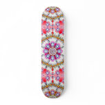 Tie Die Fractal Skateboard: Red Violet Pink