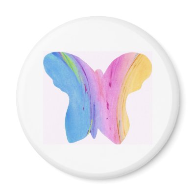 TIE DYE BUTTERFLY FRIDGE MAGNETS by sageworksart