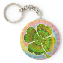 Tie Dye Clover Key Chains