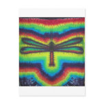 Tie dye dragon fly postcards