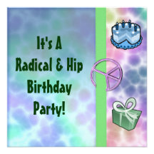 Tie Dye Peace Birthday Announcements