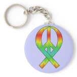 Tie Dye Peace Ribbon keychains