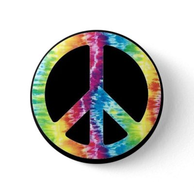 Tie Dye Peace Sign button by jricher1321