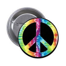 Tie Dye Peace Sign button