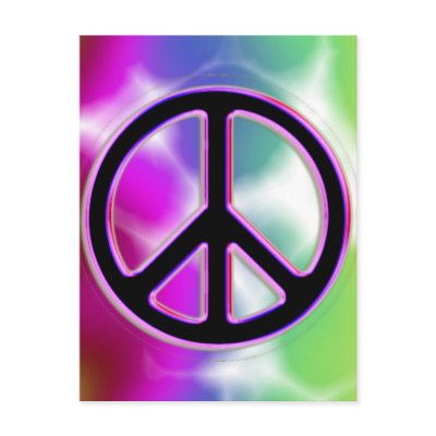 Tie Dye Peace Sign Designs Postcards by MidnightDreamer