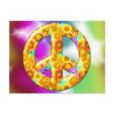 Tie Dye Peace Sign Designs Post Cards by MidnightDreamer
