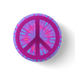 Tie Dye Peace Symbol Button