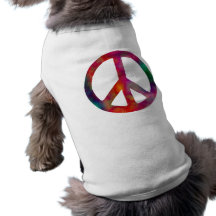 Tie Dye Peace Symbol Doggie Tee Shirt
