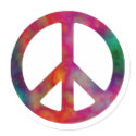 Tie Dye Peace Symbol stickers