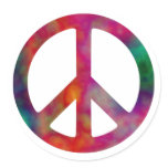 Tie Dye Peace Symbol stickers