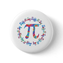 Tie Dye Pi Day Tees and Gifts Pinback Button