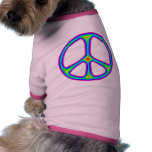 Tie Dye Rainbow Peace Sign 60's Hippie Love pet clothing