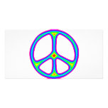 Tie Dye Rainbow Peace Sign 60's Hippie Love photo cards