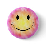 Tie Dye Smiley Button