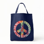Tie-Dye Stencil Peace Canvas Bag