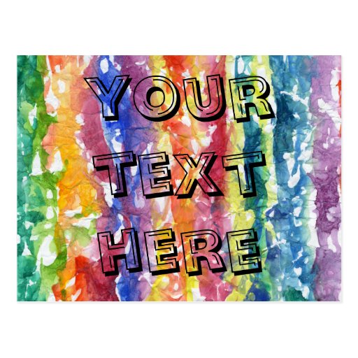 Tie Dye Watercolor Painting Background Post Cards