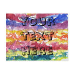 Tie Dye Watercolor Painting Background postcards