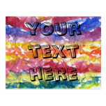 Tie Dye Watercolor Painting Background Postcards
