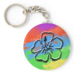 Tie Dyed Hibiscus keychains