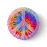 Tie Dyed Peace Sign Button