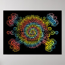 Tie-Dyed Sugar Skull Print