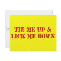 Tie Me Up and Lick Me Down Announcement