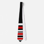 Tie Men's Red Black White Stripe 2