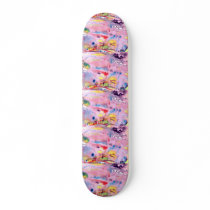 Tied dye type design, purple pink and more custom skateboard