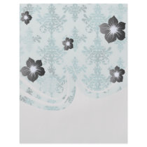 tiffany blue and aquas distressed damask personalised flyer