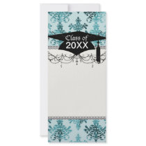 tiffany blue and aquas distressed damask rack card design