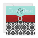 Tiffany Blue and Red Wedding Invitations