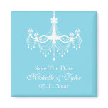 Tiffany Blue Chandelier Save The Date Magnet