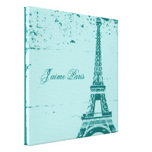 Tiffany Blue Eiffel Tower Wrapped Canvas Art Gallery Wrap Canvas