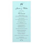 Tiffany Blue Monogram Wedding Program rack cards