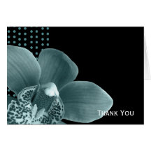 Tiffany Blue Orchid on Black Cards