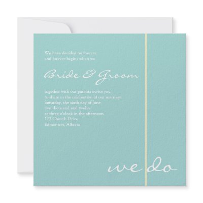 Tiffany Blue We Do Wedding Invitation by littlemrs