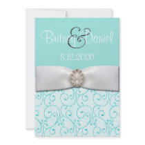 Tiffany Blue Wedding Invitations 5x7