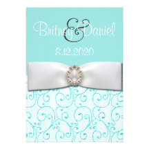 Tiffany Blue Wedding Invitations 5x7