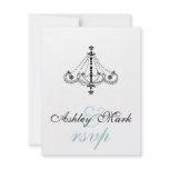 Tiffany Chandelier Fleur de Lis Wedding RSVP Cards invitations