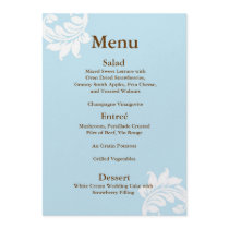 Tiffany Damask Wedding Menu