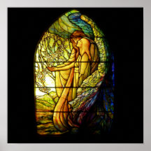 Tiffany  Guiding Angel Stain Glass Print