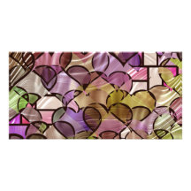 Tiffany heart pattern customized photo card