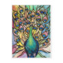 Tiffany Peacock Stained Glass style ARTpostcard