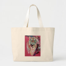 Tiger art print , animal popart by T J Conway Tote Bag