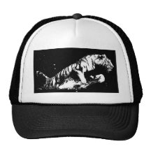 Tiger Attacking Mesh Hat