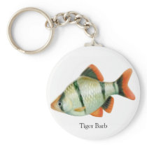 Tiger Barb Tropical Fish Keychain