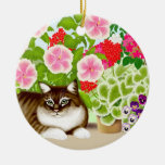 Tiger Cat in Patio Jungle Ornament