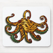 Tiger Crocodile Octopus Mousemat