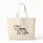 Tiger Cub in Black and White Sketch Tote Bags