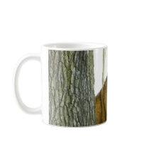 Tiger Cub In Snow Peeking Around Tree Mugs